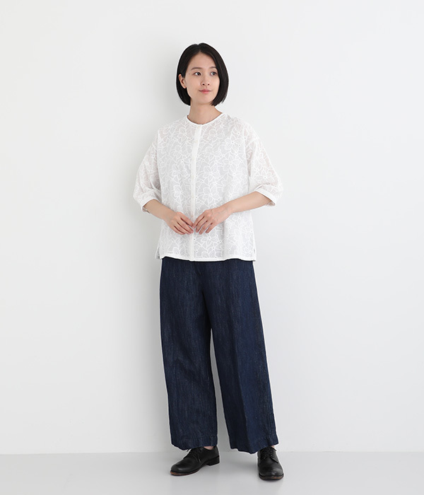カットワーク総刺繍　ショート丈アウター(A・アイボリー)