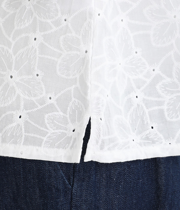 カットワーク総刺繍　ショート丈アウター(A・アイボリー)