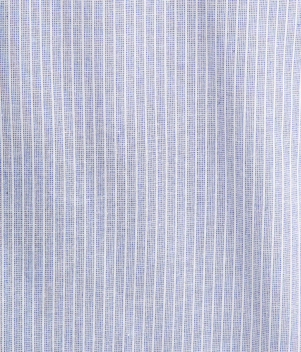 コットン布帛前開き裾カーブチュニック(A・ブルー)