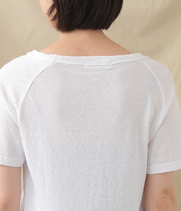 ムラ糸リサイクル天竺　ラグランTシャツ(A・ホワイト)