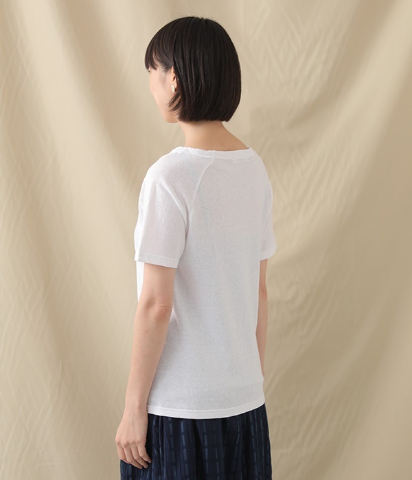 ムラ糸リサイクル天竺　ラグランTシャツ(B・サファイヤ)
