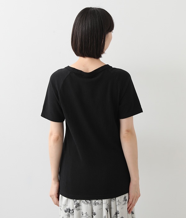 ムラ糸リサイクル天竺　ラグランTシャツ(C・ブラック)
