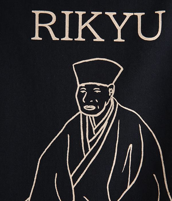 天竺RIKYUプリントコンフィーシャツ(B・ブラック)