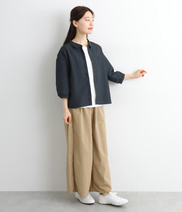 シャドーストライプシャツ(C・ネイビー)
