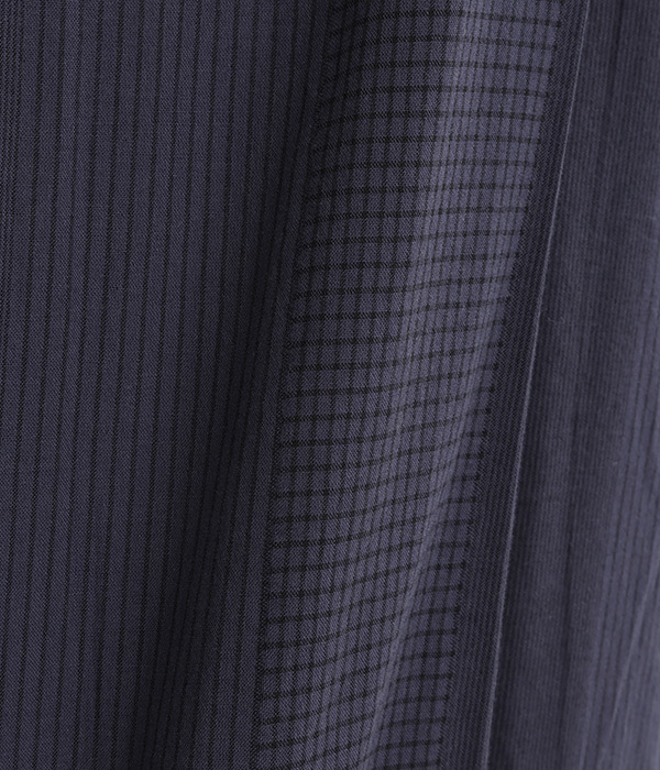 コットンダブルガーゼタックロングシャツ(C・ネイビー)
