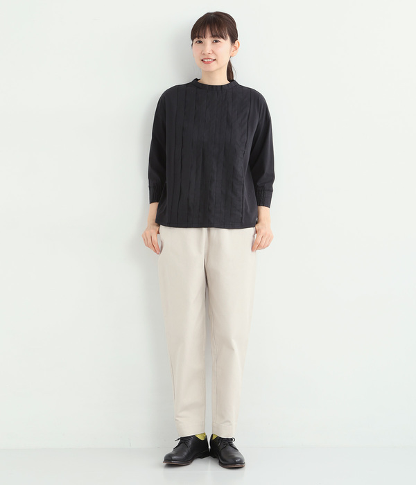 コットンツイルテーパードパンツ(アイボリー)