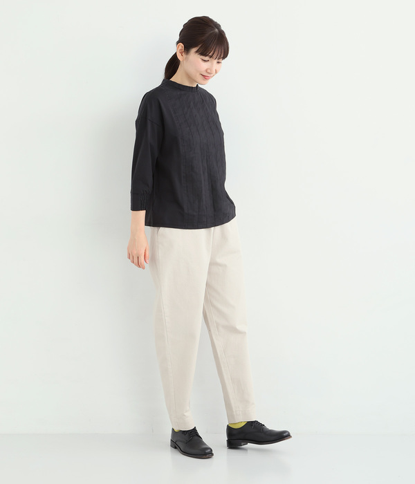 コットンツイルテーパードパンツ(アイボリー)
