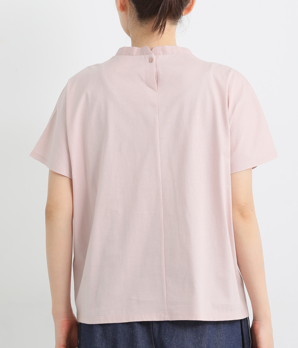 布帛切替タックTシャツ(D・ピンク)