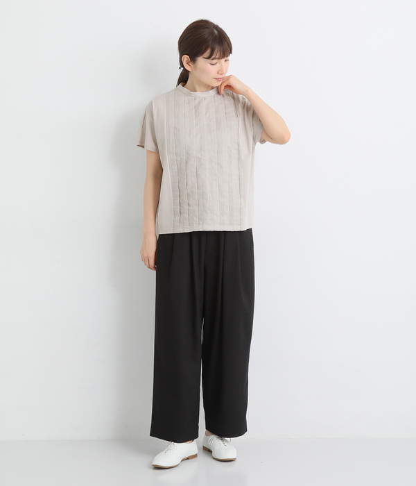 布帛切替タックTシャツ(D・ピンク)
