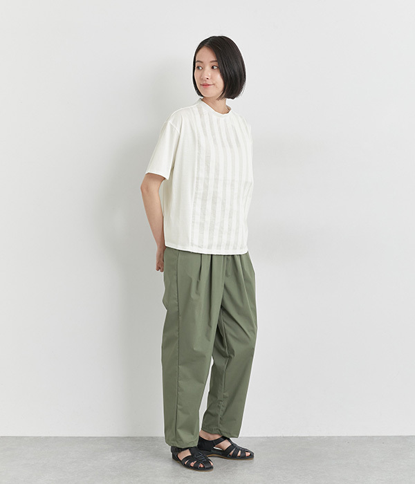 布帛タックハーフスリーブTシャツ(A・オフホワイト)