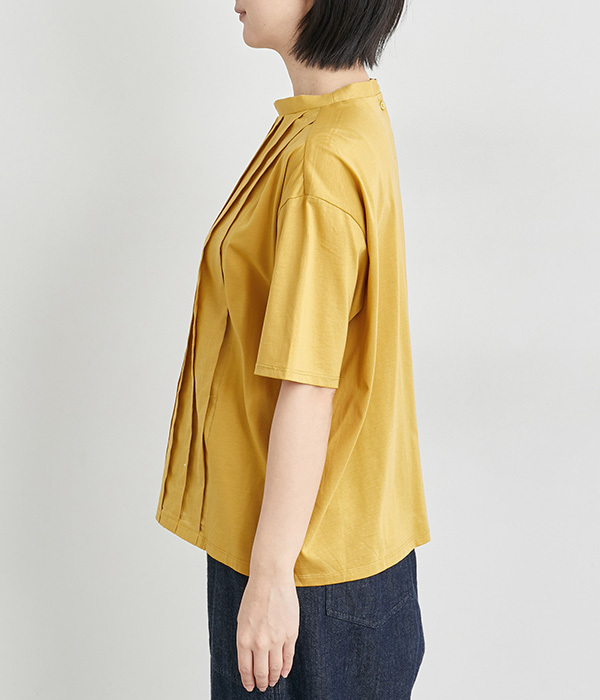 布帛タックハーフスリーブTシャツ(C・イエロー)