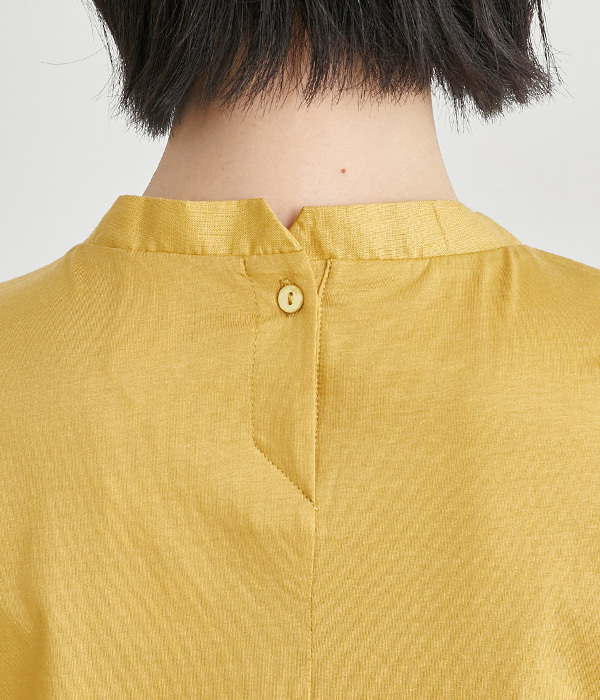布帛タックハーフスリーブTシャツ(C・イエロー)