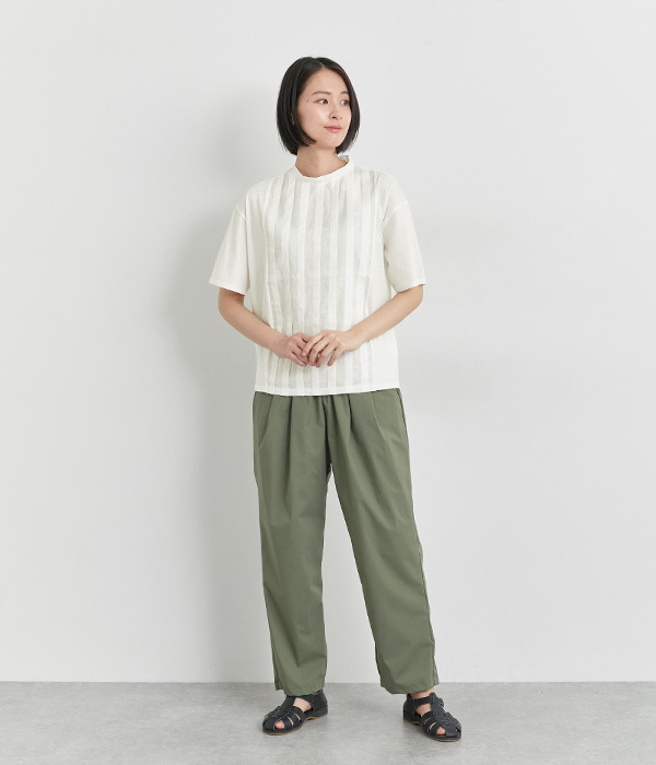 布帛タックハーフスリーブTシャツ(C・イエロー)