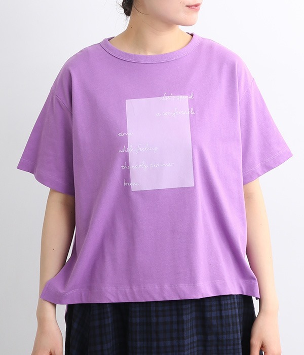レター刺繍Tシャツ(C・パープル)