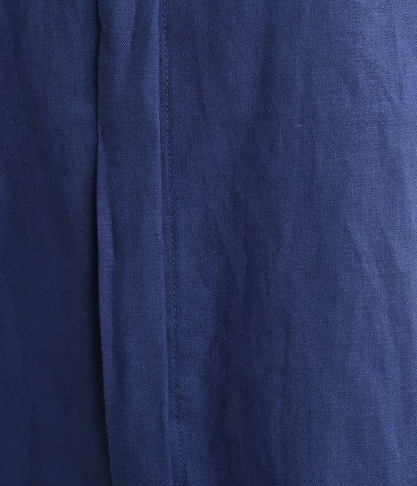 リネンスタンドカラーワイドシャツ(C・ブルー)