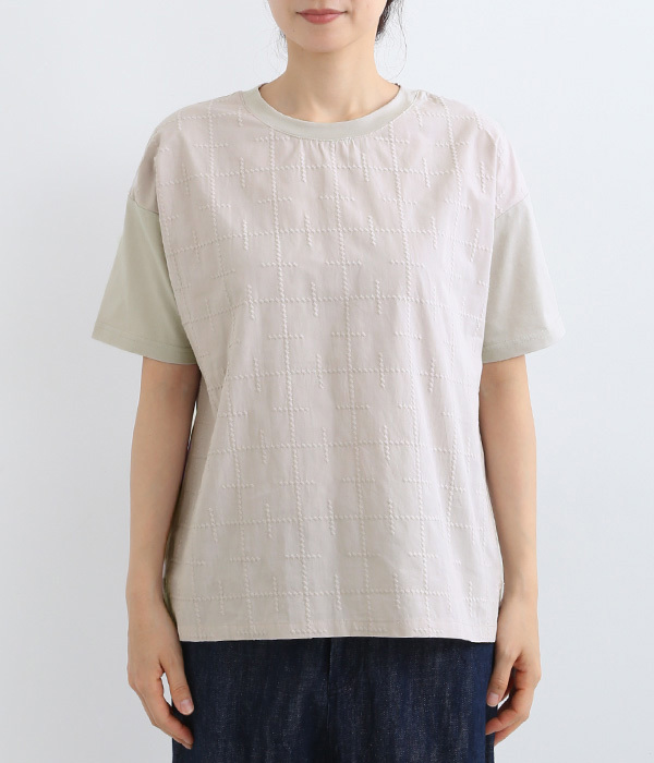 フロントフハク刺繍Tシャツ(B・ライトグレー)