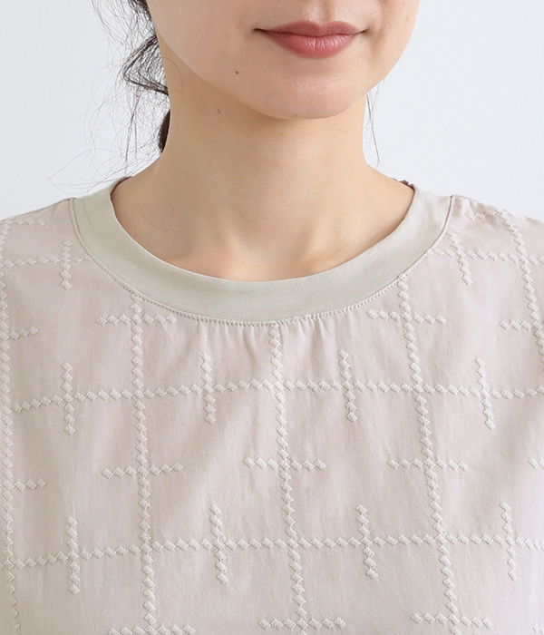 フロントフハク刺繍Tシャツ(B・ライトグレー)