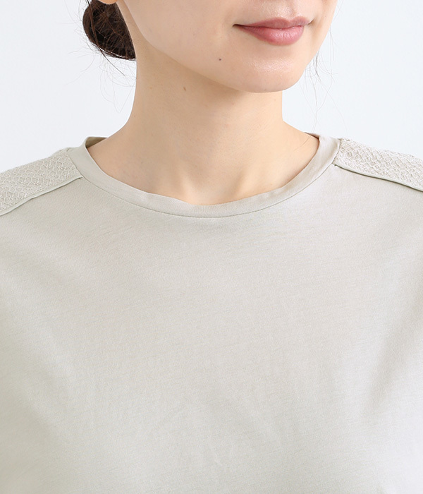 刺繍ドッキングTシャツ(B・ライトグレー)
