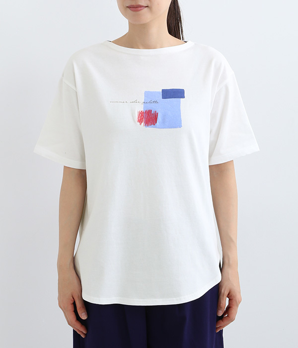 カラーパレットモチーフTシャツ(A・オフホワイト)