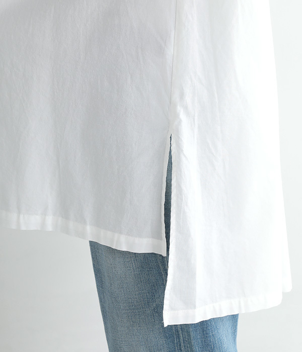 ヨーク刺繍ロングシャツ(A・オフホワイト)