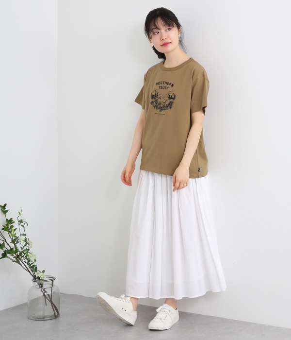 ガーデンイラストTシャツ(C・モカ)