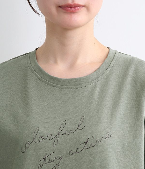 ステッチ刺繍Tシャツ(C・ライトグリーン)