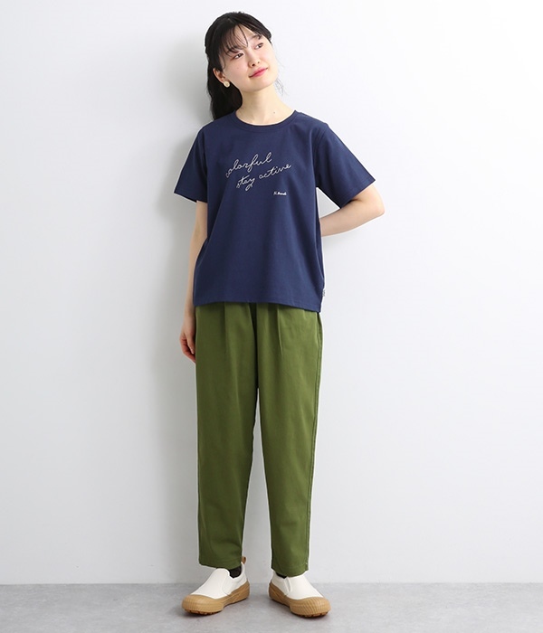 ステッチ刺繍Tシャツ(C・ライトグリーン)