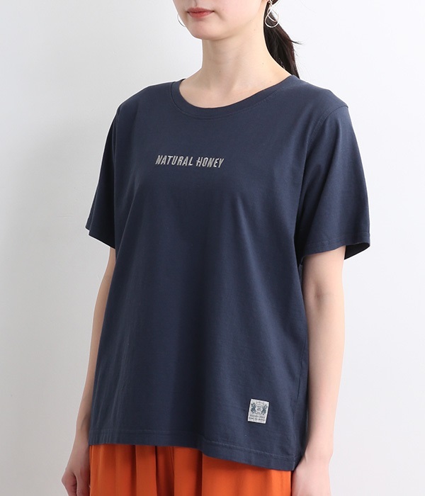 ロゴ刺繍Tシャツ(C・ネイビー)