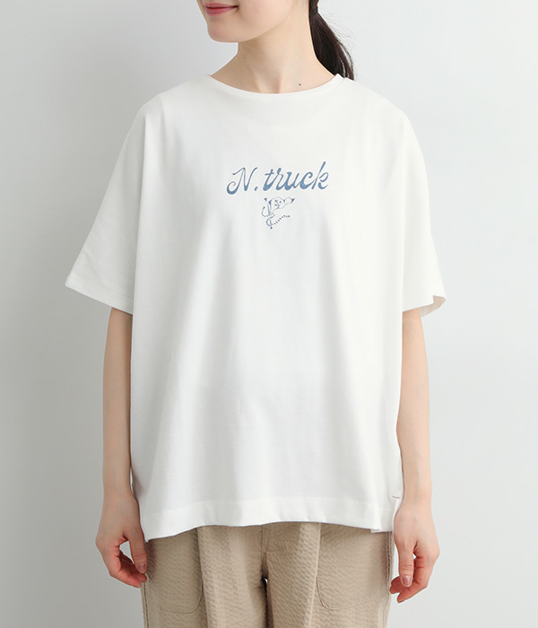 フラッグロゴプリントTシャツ(B・オフホワイト)