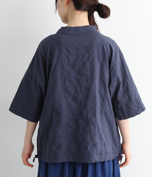 ハイネックドローストリングシャツ(C・ネイビー)