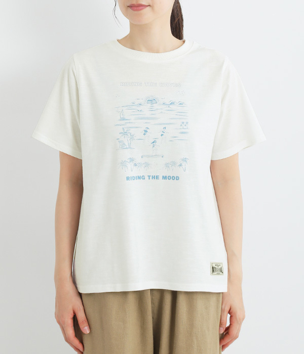 夏のアクティビィティプリントTシャツ(B・オフホワイト)