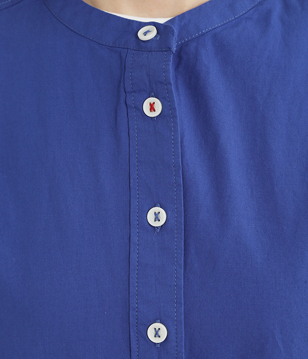 バンドカラーワークシャツ(C・ブルー)