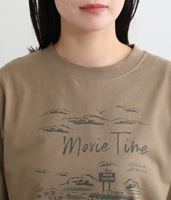 天竺 movie timeプリントTシャツ(A・グリーン)