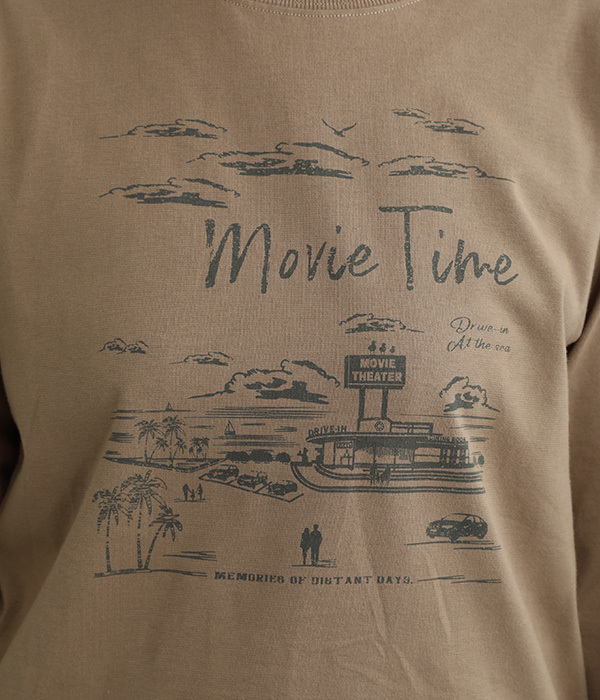 天竺 movie timeプリントTシャツ(A・グリーン)