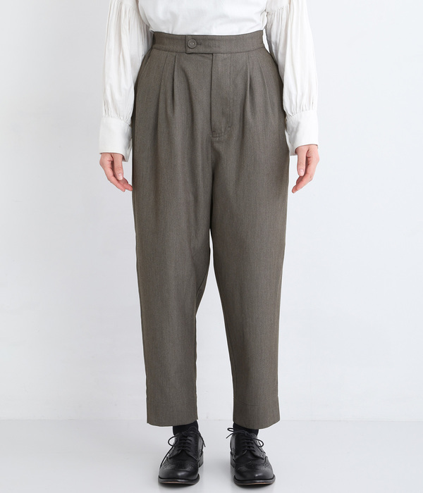 ストレッチレーヨン　テーパードパンツ(A・グレー)