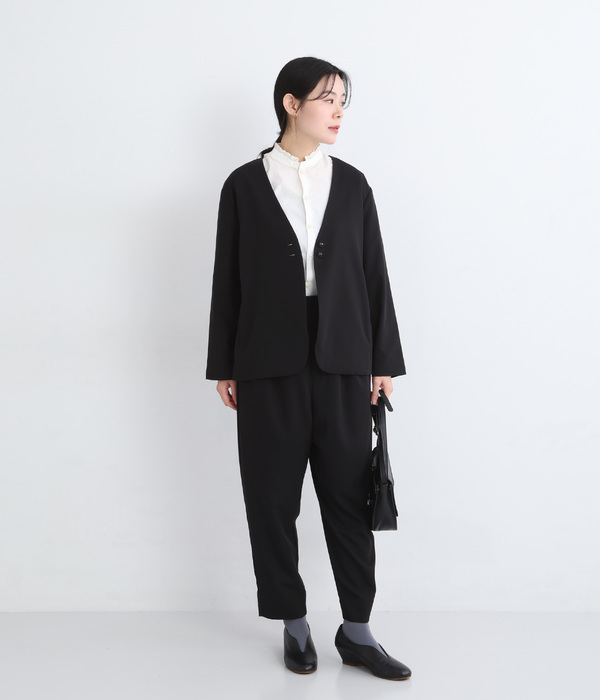 ストレッチレーヨン　テーパードパンツ(A・グレー)