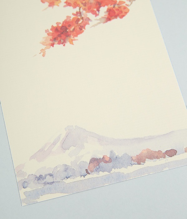 季節のはがき　富士と紅葉　5枚セット(カラー1)