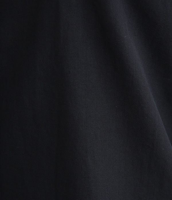 ウォッシャブルコットン襟フリルボリュームスリーブ7分袖ブラウス(C・ブラック)