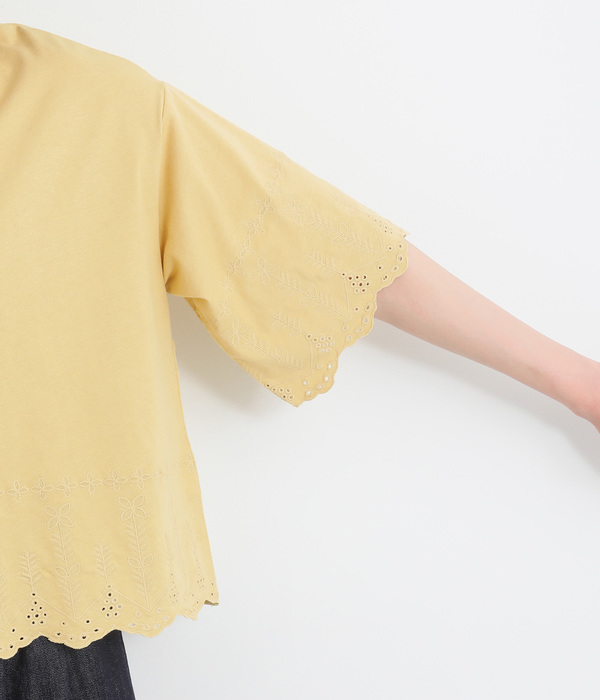 スカラップ刺繍プルオーバー(B・ブラック)
