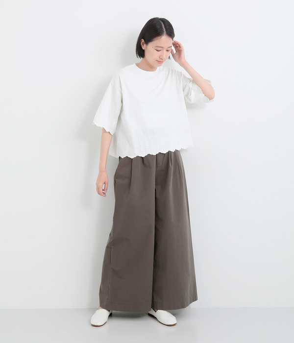 スカラップ刺繍プルオーバー(B・ブラック)