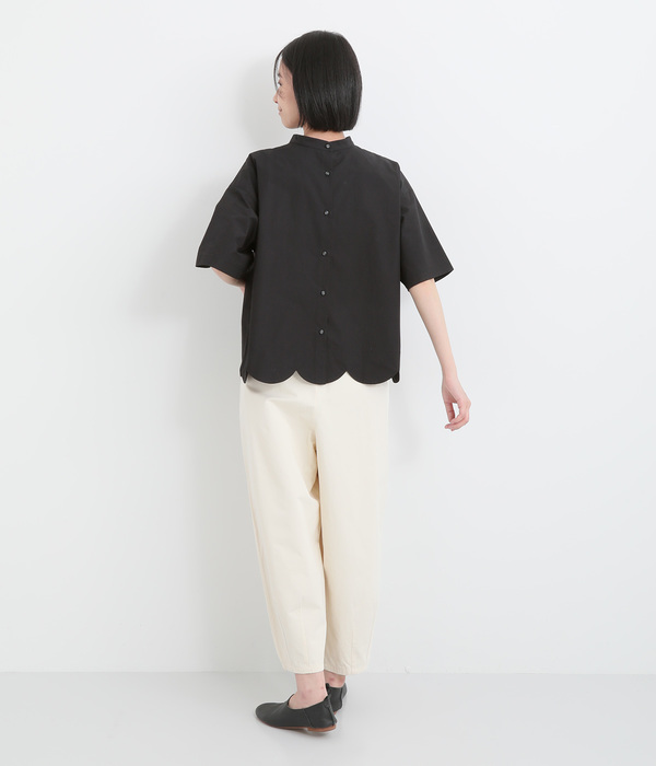 2way裾スカラップブラウス(B・ブラック)
