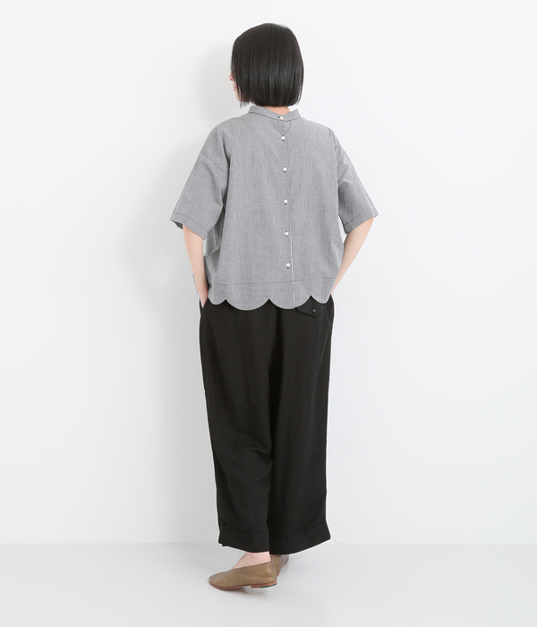 2way裾スカラップブラウス(B・ブラック)