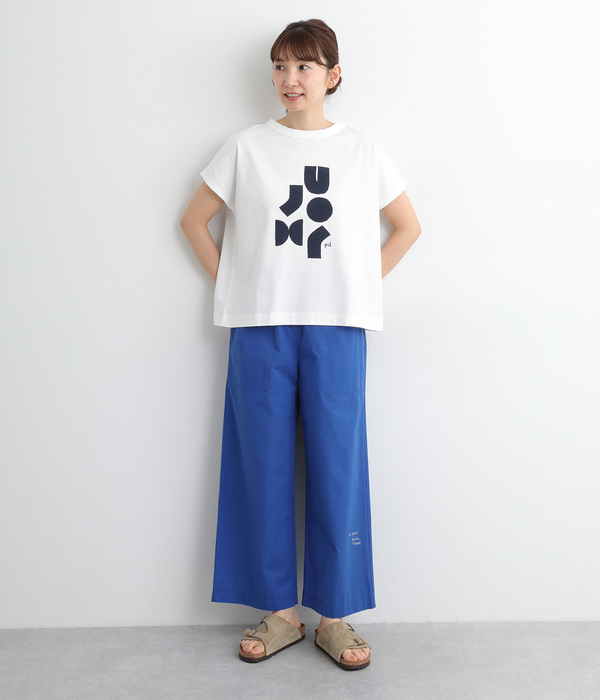 ロゴ刺繍イージーストレートパンツ(A・ブラック)