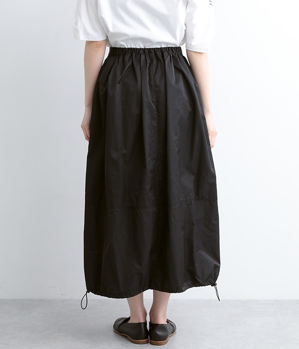 裾ドロストコクーンスカート(B・ブラック)