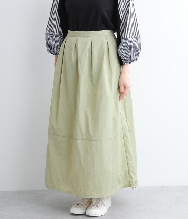 裾ドロストコクーンスカート(C・ライトグリーン)
