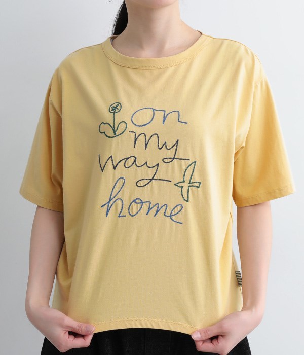 on my WAY home刺繍Tシャツ(C・イエロー)
