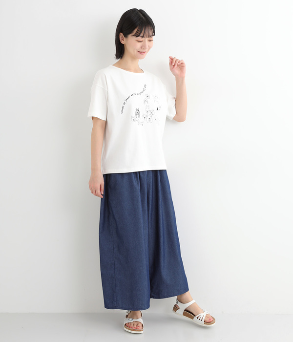 コットン天竺らくがきワンコ幅広プルオーバー(A・オフ)