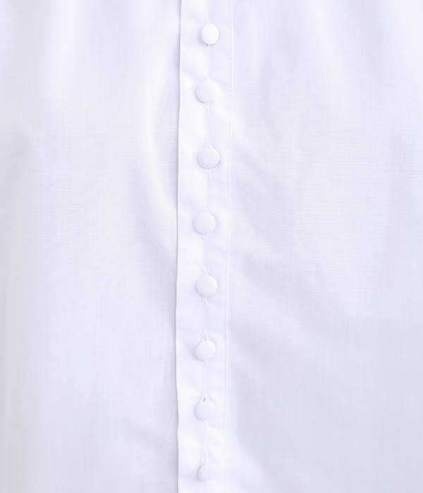 ブロード　ボタンいっぱいシャツ(A・ホワイト)