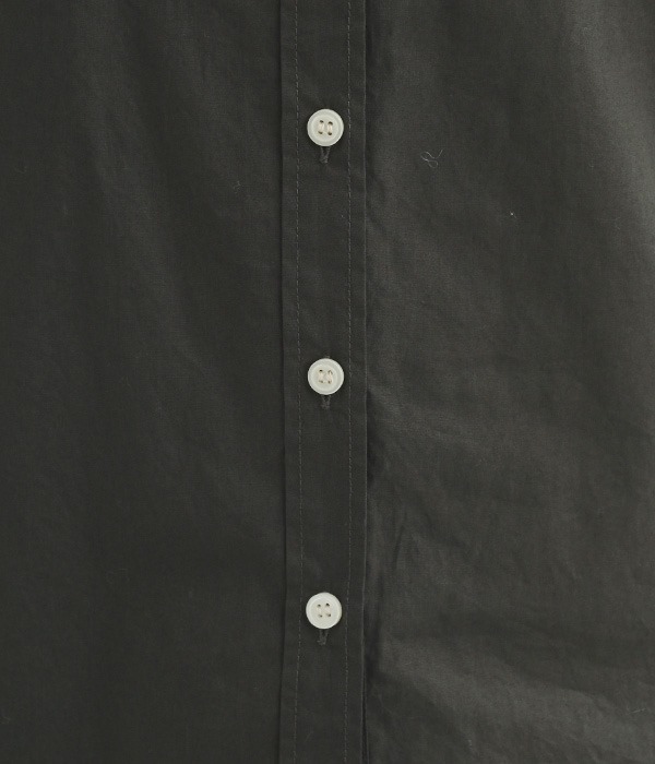 コットンタイプライタースタンドカラーシャツ(B・ブラック)