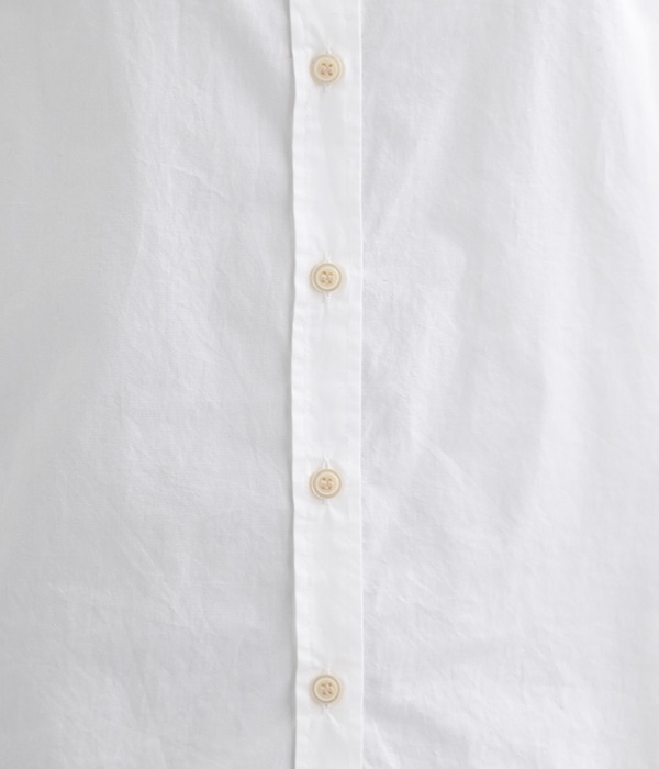 コットンタイプライターラウンドカラーシャツ(A・ホワイト)